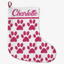Search for paw print christmas stockings Pink