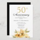 Search for flower 50th anniversary invitations Modern