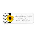 Search for black white yellow return address labels Sunflower