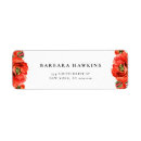 Search for poppies return address labels Watercolor