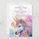 Search for unicorn 6th birthday invitations Whimsical