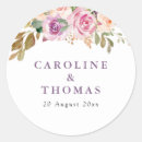 Search for purple floral wedding stickers Elegant