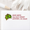 Search for holly leaf return address labels Red and green