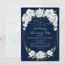 Search for elegant flower 25th anniversary invitations White