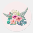 Search for pink hibiscus flower stickers Palm leaves