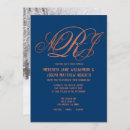 Search for copper and navy wedding invitations Script
