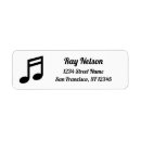 Search for music note return address labels Singer