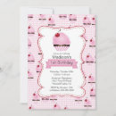 Search for cupcake 1st birthday invitations Pink