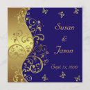 Search for blue butterfly wedding invitations Gold