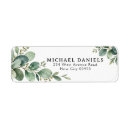 Search for botanical garden return address labels Watercolor eucalyptus leaves
