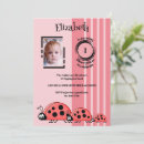 Search for ladybug 1st birthday invitations Pink