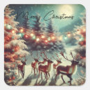 Search for vintage christmas stickers Reindeer
