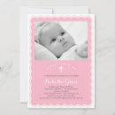 Search for pink lace christening invitations Baptism