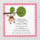 Search for monkey baby girl shower invitations Pink