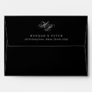 Search for black wedding envelopes Monogram initials