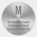 Search for metallic silver stickers Monogrammed