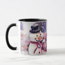 Search for vintage snowman mugs Watercolor
