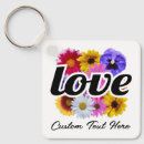 Search for bouquet square key rings Bright flowers