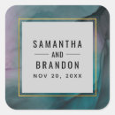 Search for purple and teal wedding stickers Bride and groom