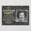 Search for suprise party invitations Black and gold