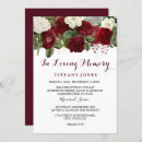 Search for red rose funeral invitations In loving memory