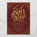 Search for red and gold graduation invitations Trendy