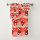 Search for candy canes bath towels Red and white