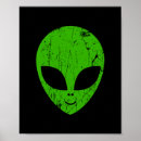 Search for alien head posters Green
