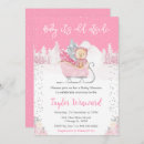 Search for pink and silver baby shower invitations Watercolor