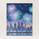 Search for fireworks puzzles Cityscape
