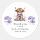 Search for farm animal birthday stickers Highland cow