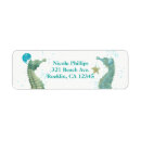 Search for seahorse wedding return address labels Tropical