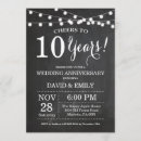 Search for 10 year anniversary invitations Black and white