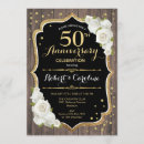 Search for flower 50th anniversary invitations Black