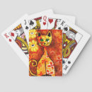 Search for orange cat playing cards Red