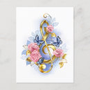 Search for treble clef postcards Gold