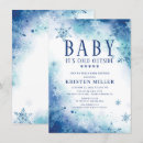 Search for blue snowflake baby shower invitations Winter