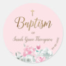 Search for gold floral round stickers Baptism