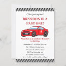 Search for race car 1st birthday invitations Cute