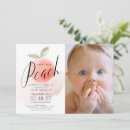 Search for peach 1st birthday invitations Girl