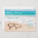 Search for hearts in the sand wedding invitations Tropical