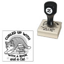 Search for cat books rubber stamps Book lover