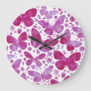 Search for pink butterfly clocks Watercolor