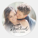 Search for just married wedding stickers Thank
