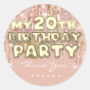 Search for 20th birthday party stickers Glitter
