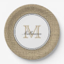 Search for country chic paper plates Monogrammed