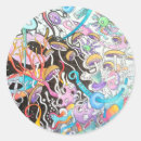 Search for mushrooms stickers Round