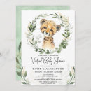 Search for gold safari baby shower invitations Leopard
