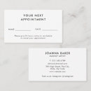 Search for spa appointment cards Black and white