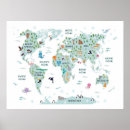 Search for animal world map posters Cartoon